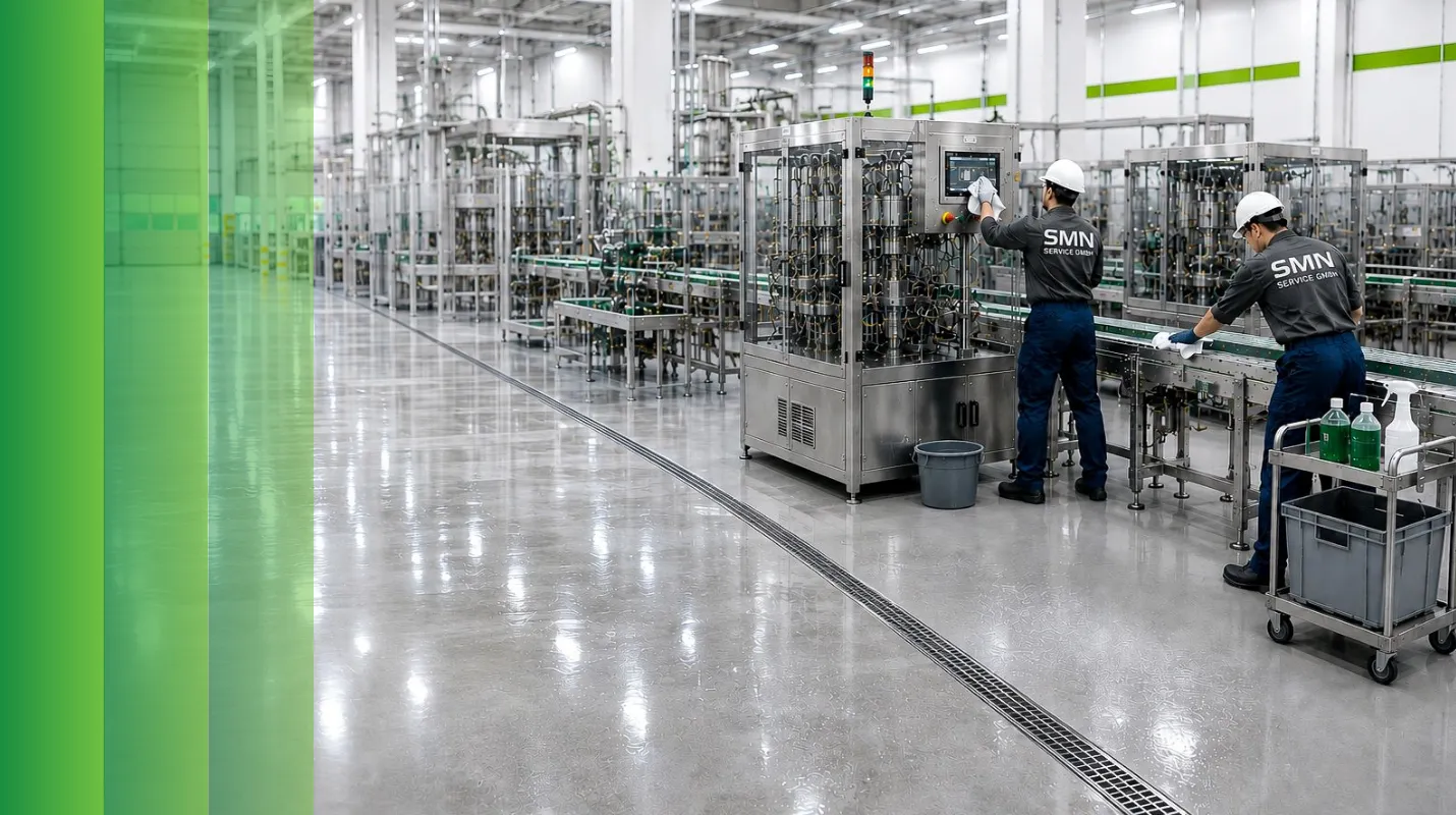 Industriereinigung in einer Produktionshalle – SMN Service